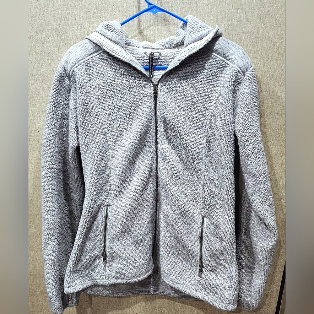 Kuhl Gray Zip-Up Fleece Jacket, Size Large